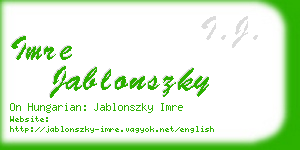 imre jablonszky business card